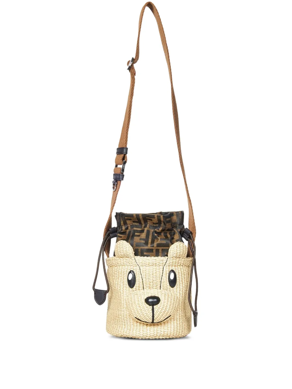 

Плетеная сумка через плечо FENDI KIDS, нейтральный