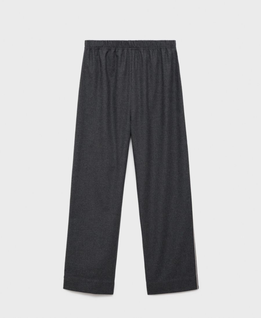 

Женские хлопковые фланелевые брюки с контрастной окантовкой MANGO, Charcoal