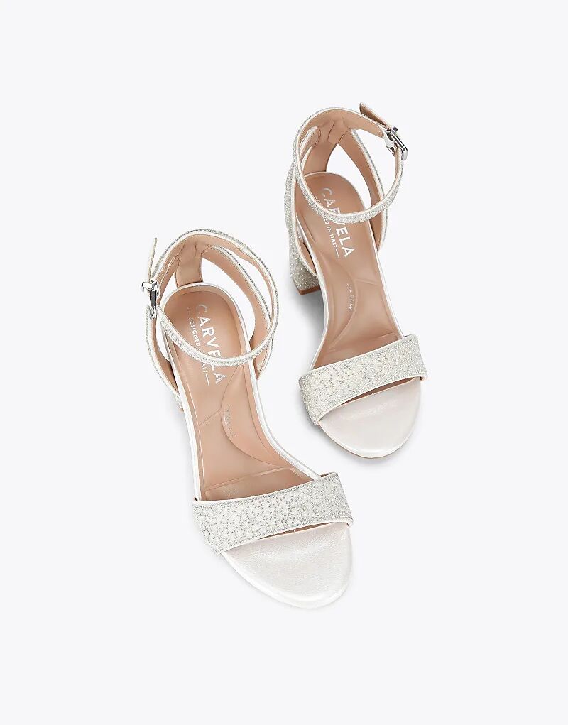 Босоножки Carvela Kianni на широком каблуке белого цвета — фото 2