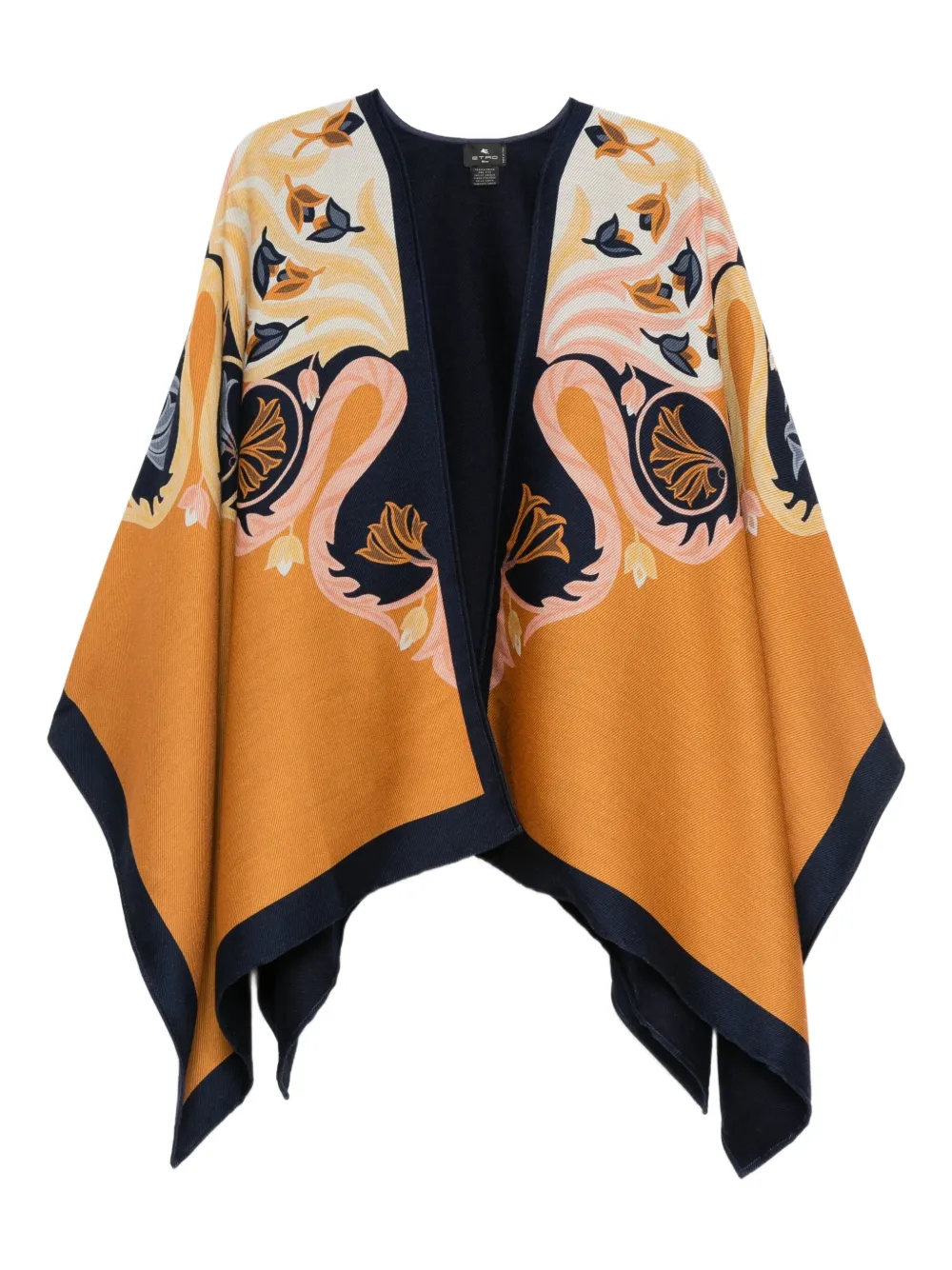 

Кейп с цветочным принтом Etro, оранжевый