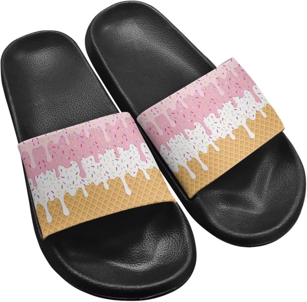 

Тапочки для женщин и мужчин, нескользящие, быстросохнущие, для душа, сандалии для ванной комнаты, плоские сандалии из ЭВА Hechitok, Ice Cream