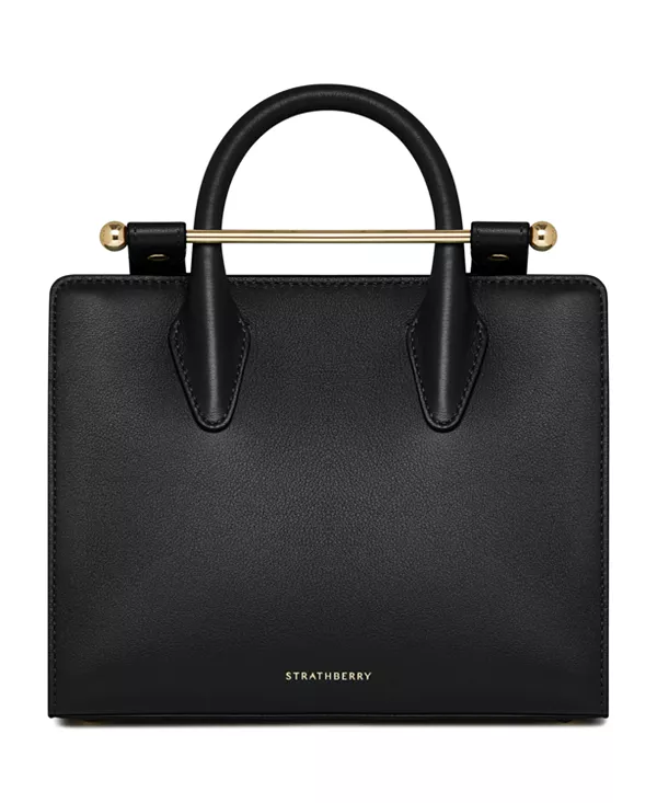 

Миниатюрная кожаная сумка-тоут Strathberry, черный