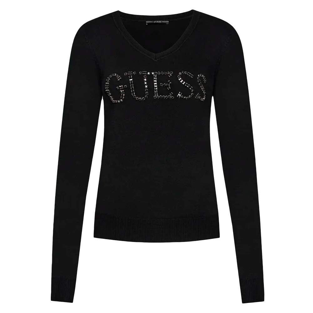 

Свитер с ромбовидным логотипом Guess, черный