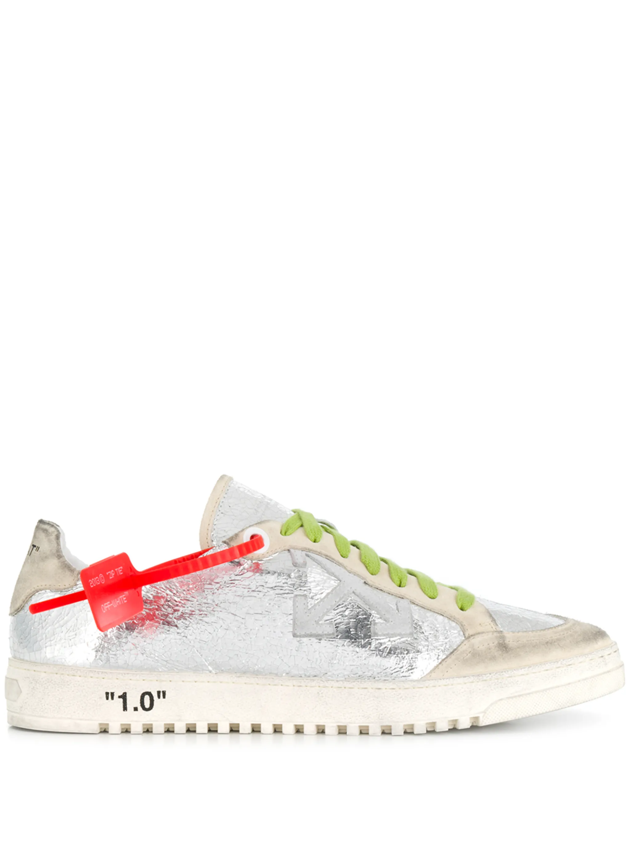

Кеды с логотипом Off-White, серебристый