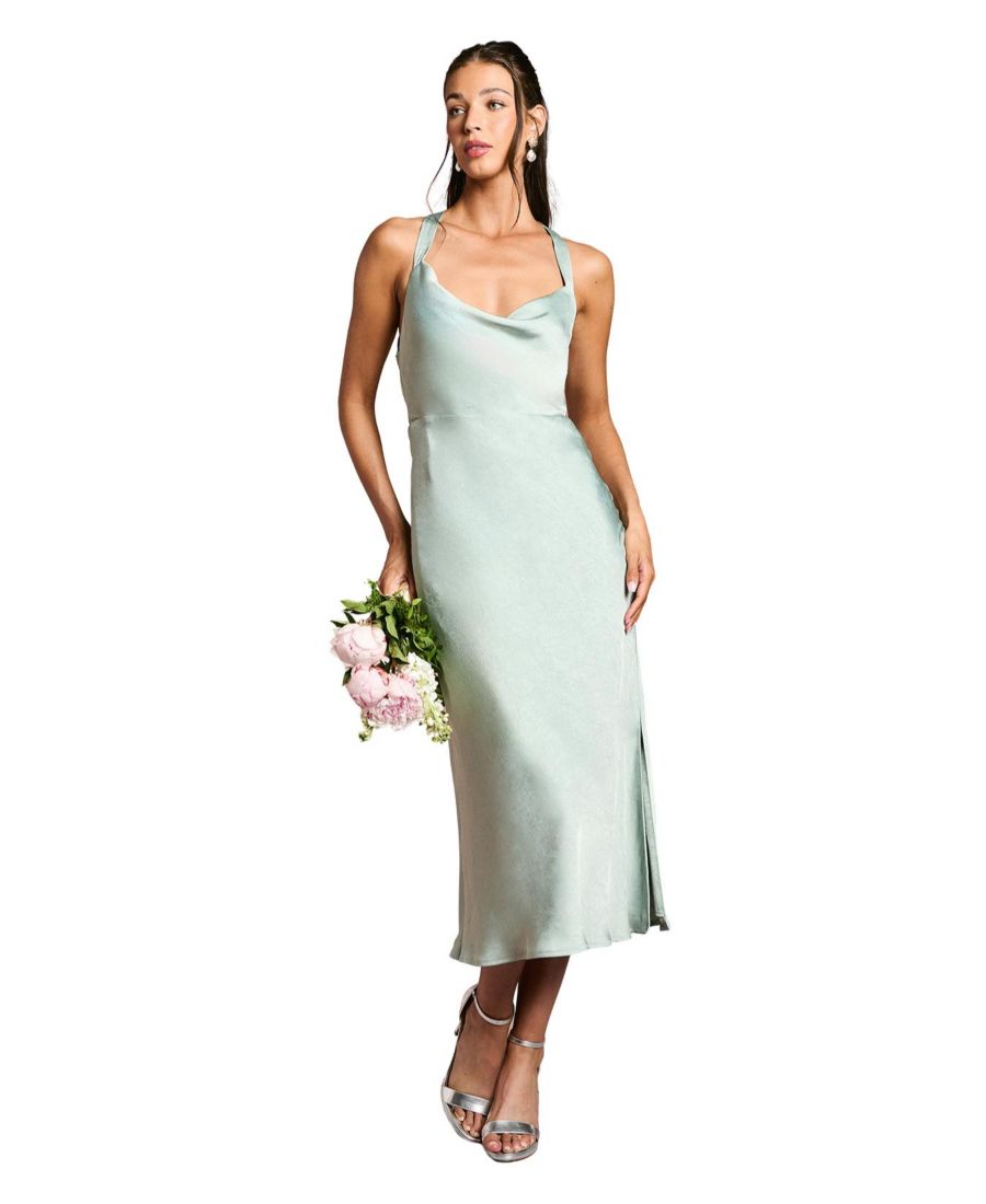 

Женское атласное платье подружки невесты Oasis, Sage