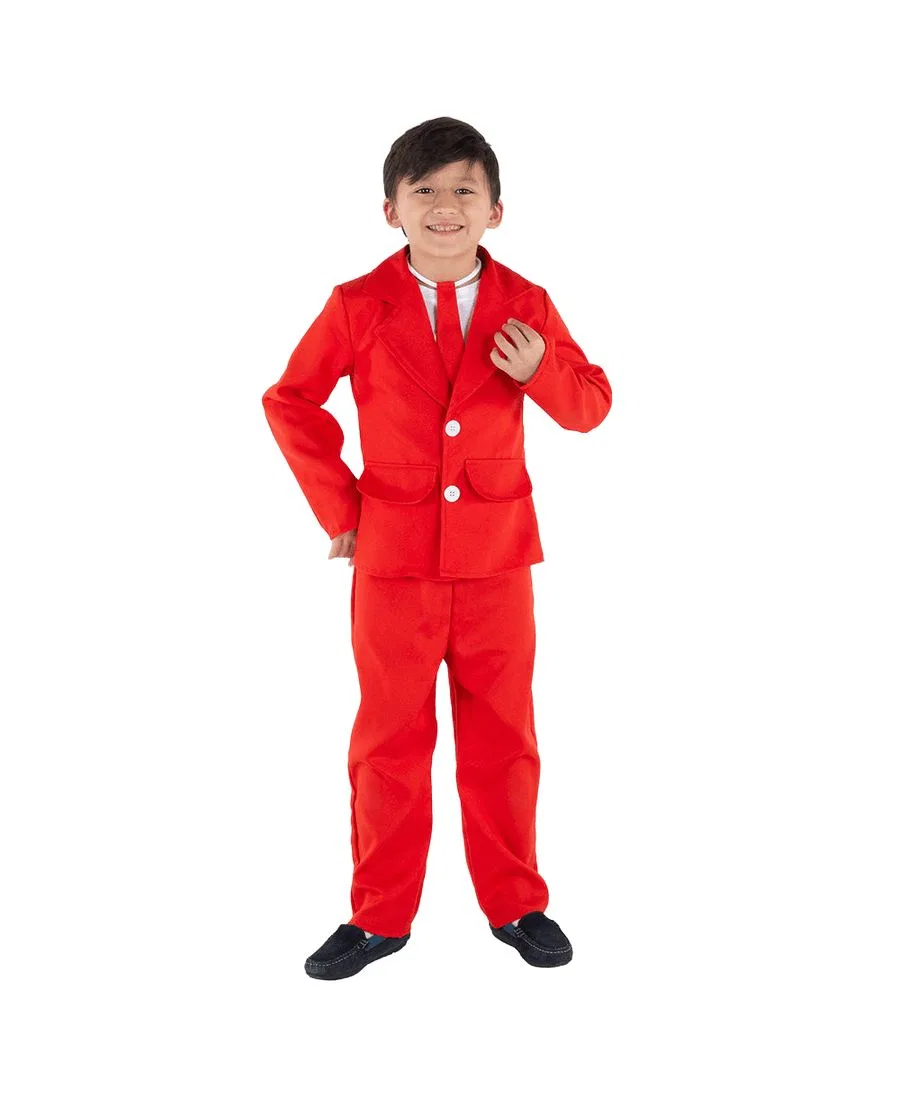 Детский праздничный костюм: пиджак, брюки и галстук Dress Up America, красный