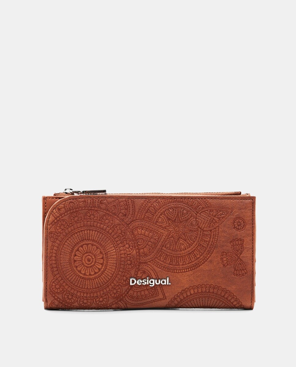 

Большой кошелек верблюжьего цвета с вышивкой в ​​тон Desigual, коричневый