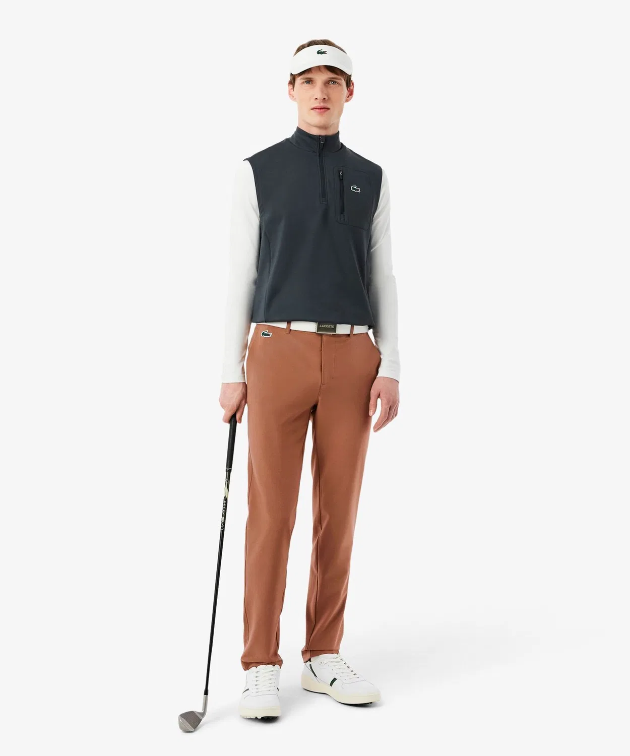 Гольф брюки из ткани Ultra Dry Twill с водоотталкивающей пропиткой, стройный крой, светло-коричневые — фото 3
