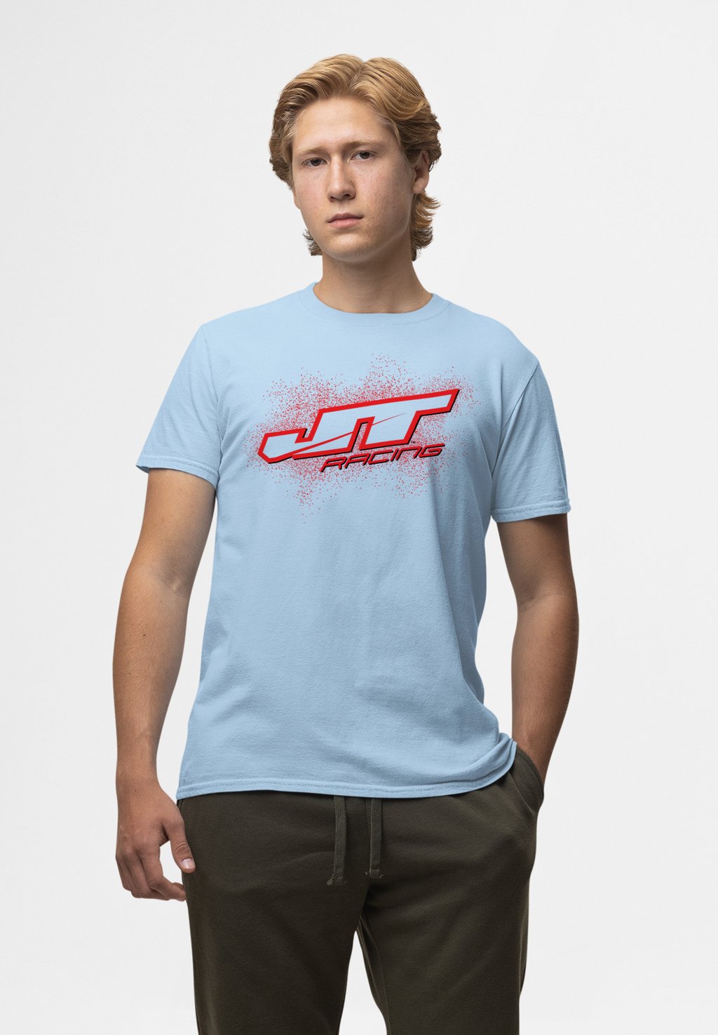 

Футболка с принтом JT RACING SPLATTER LOGO Henry Tiger, светло-голубой