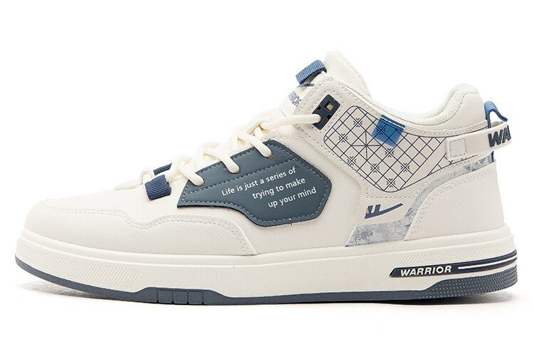 

Кроссовки WARRIOR Skateboarding Shoes Men Mid-top Beige/Blue, бежевый/синий