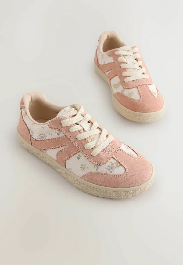 Кроссовки на шнуровке стандартного кроя для повседневной носки Next, Pink Floral — фото 2