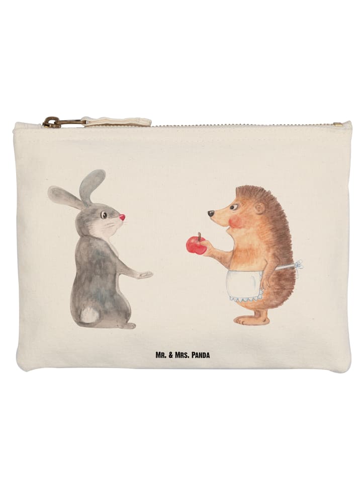 

Mr. & Mrs. Panda Пенал с изображением зайца и ежа, без надписи, белого цвета