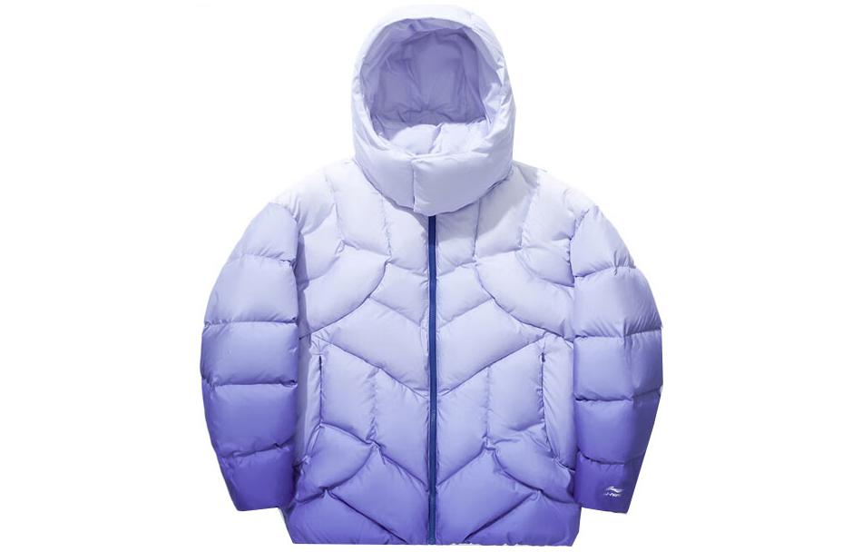 

LiNing Куртка пуховая мужская, Standard White Shadow Purple Blue All over Print