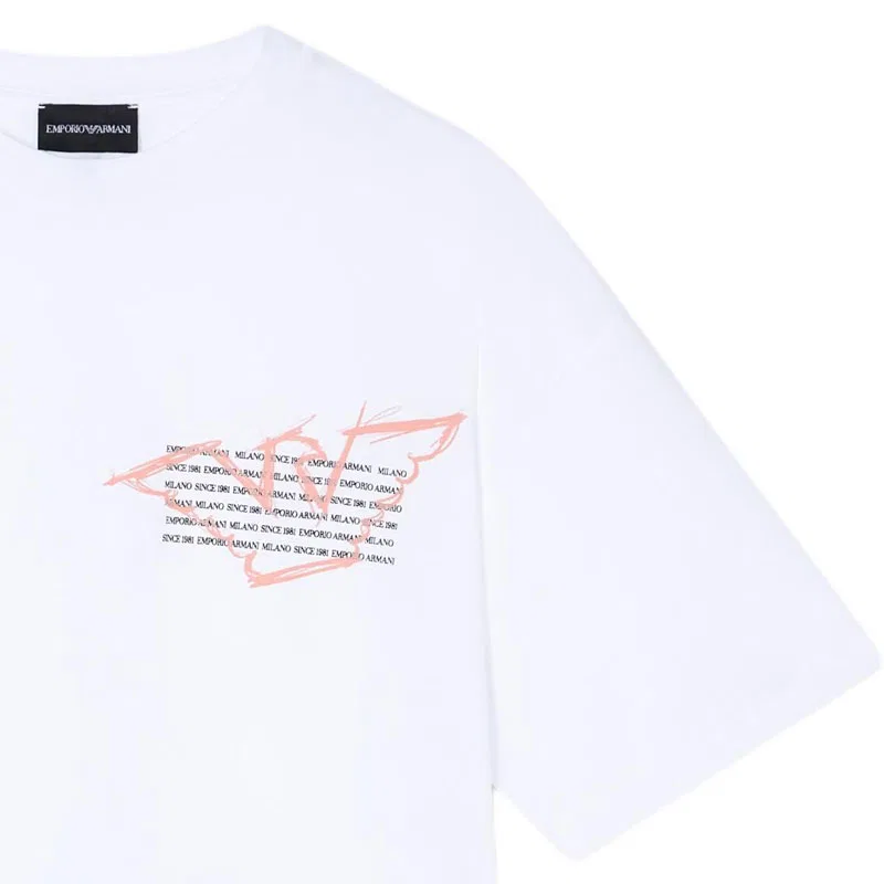 Укороченная футболка EMPORIO ARMANI, White — фото 4