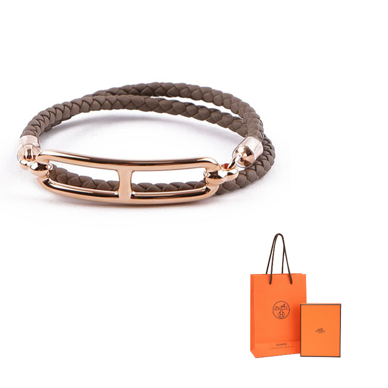 

Женские нарукавники из телячьей кожи HERMES, коричневый