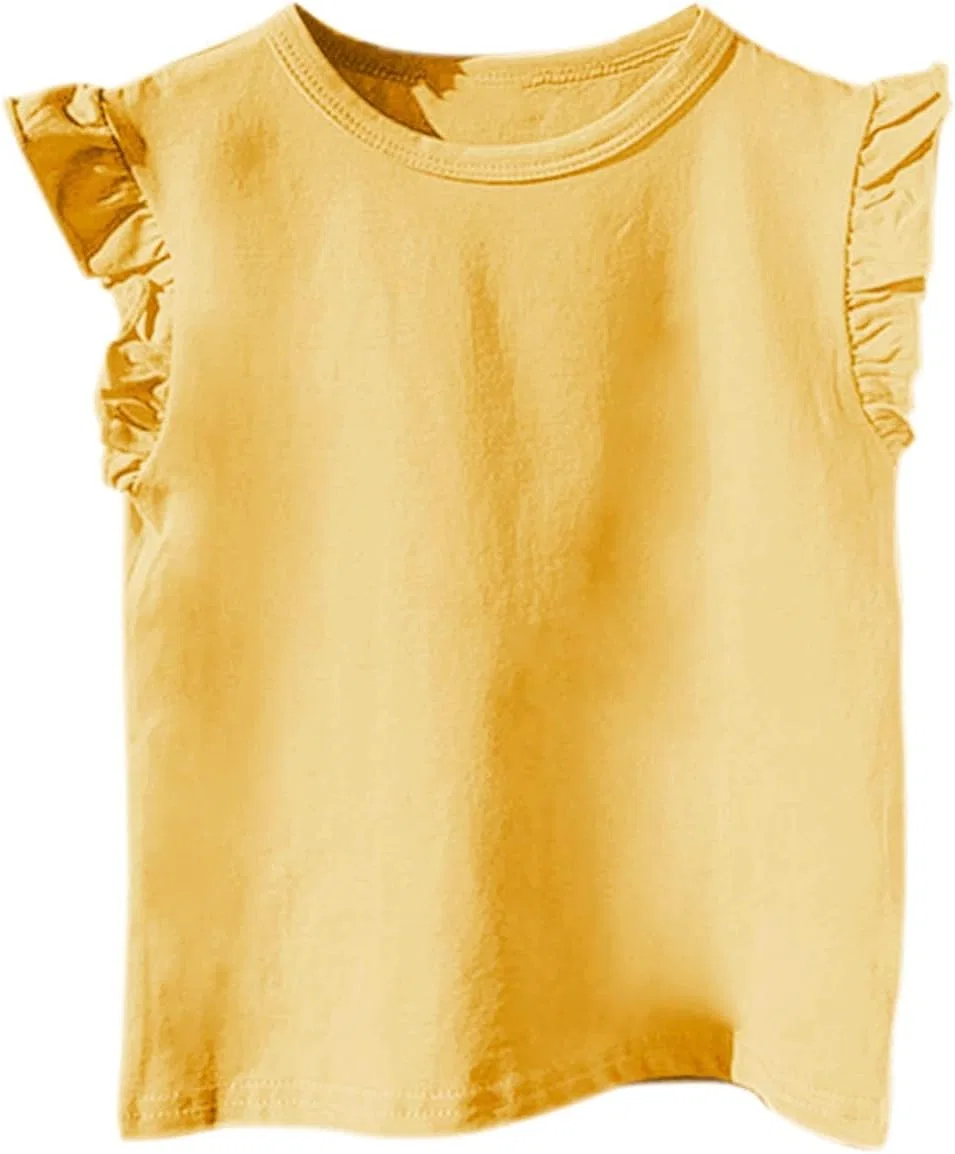Детский топ без рукавов с рюшами, Yellow