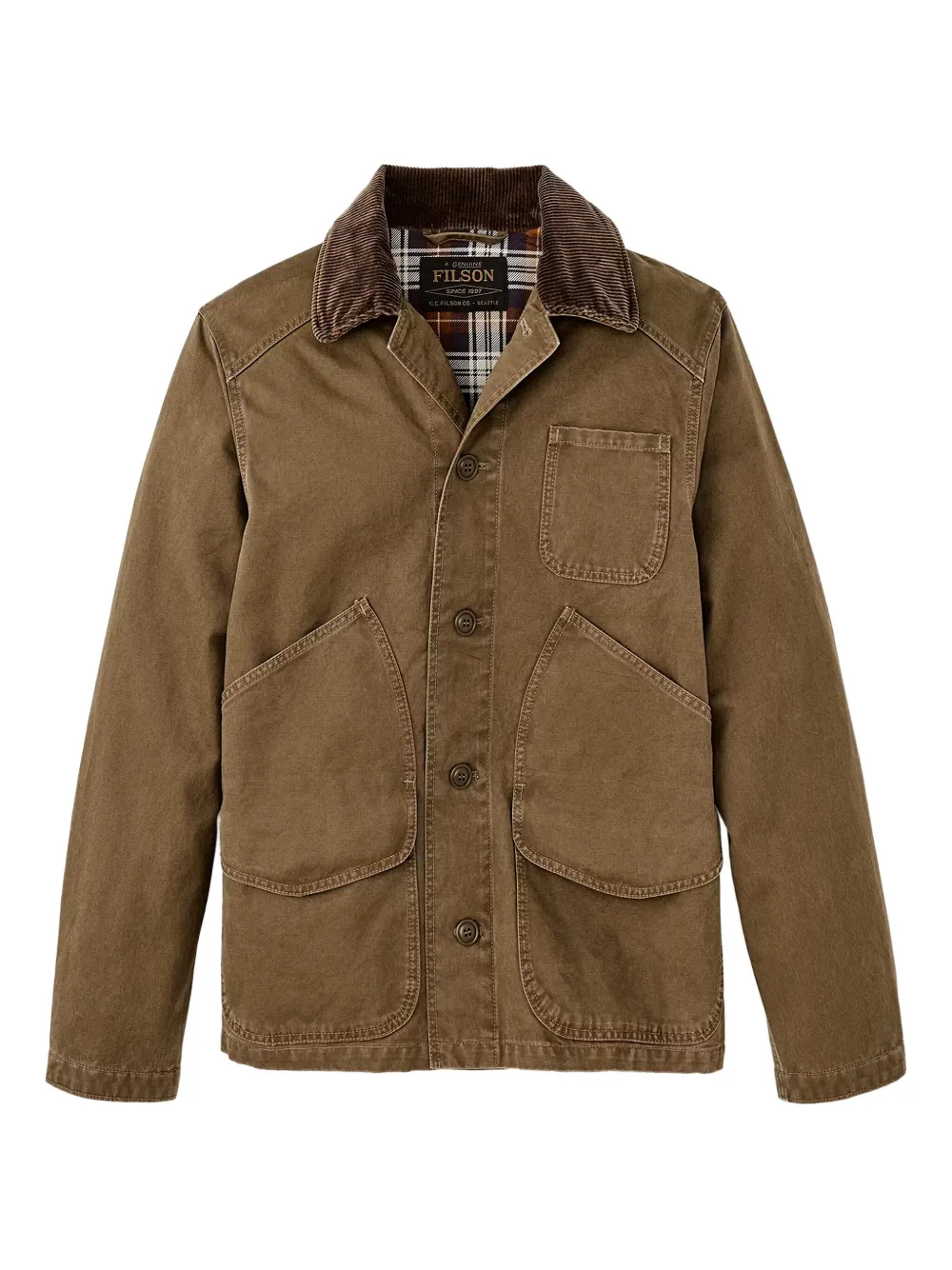 

Куртка из хлопка с вельветовым воротником Filson, коричневый