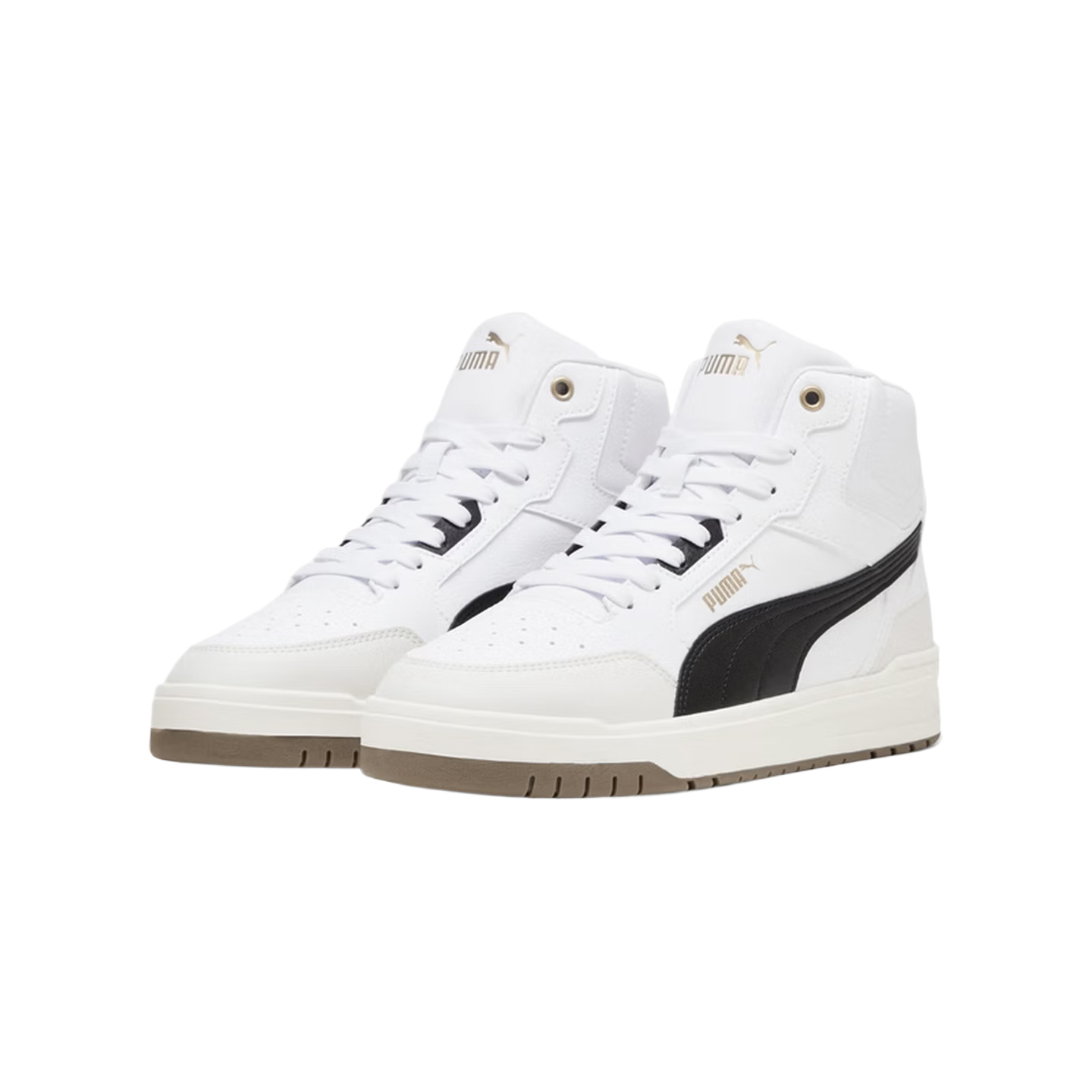 Кроссовки Casual Unisex Mid top Shuffle Artificial Leather Slip Resistant Support PUMA, белый-черный-серый-05 — фото 4