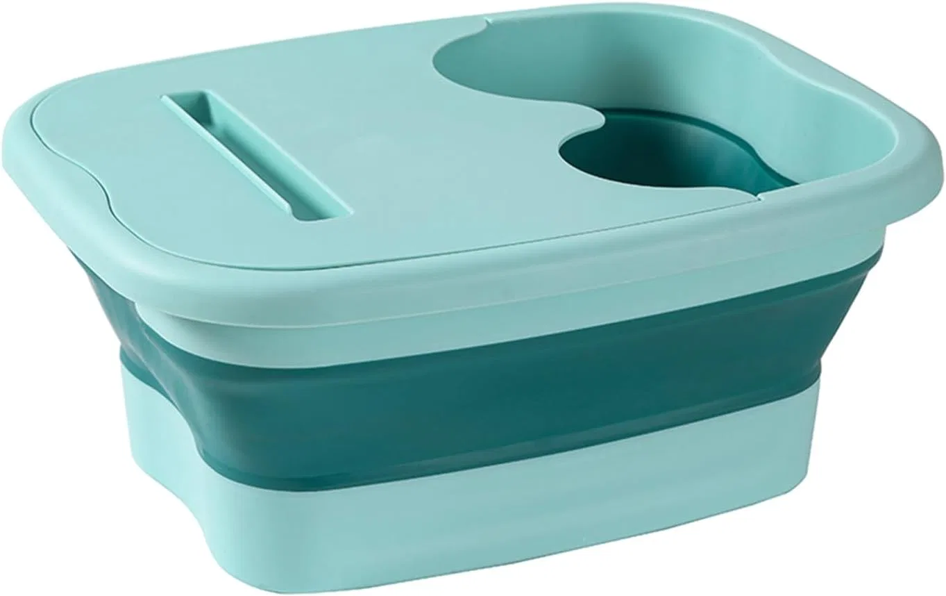 Складная ванночка для ног с массажными роликами Generic, Green