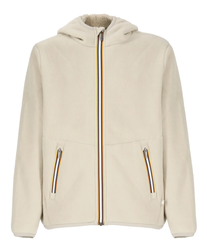 

Бежевая двусторонняя куртка с капюшоном и карманами K-Way, бежевый