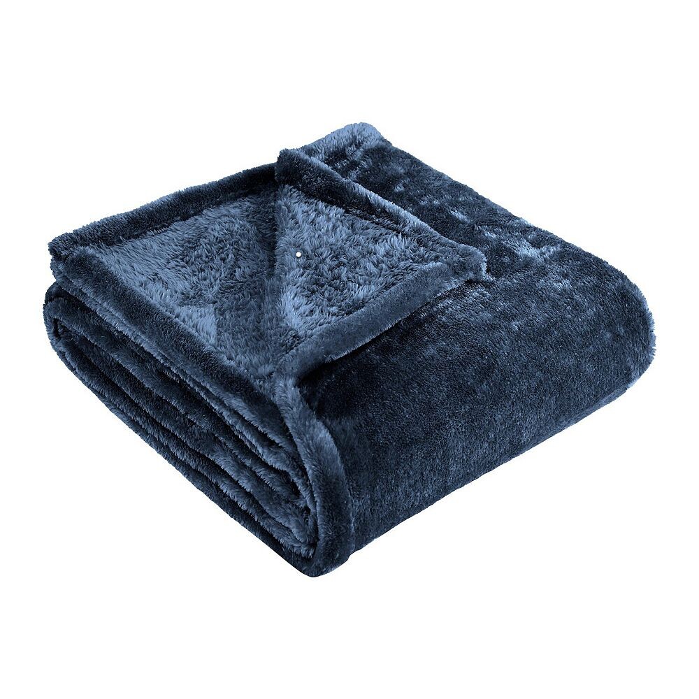 

Ультраплюшевое одеяло из однотонного флиса SUPERIOR средней плотности, цвет Navy Blue