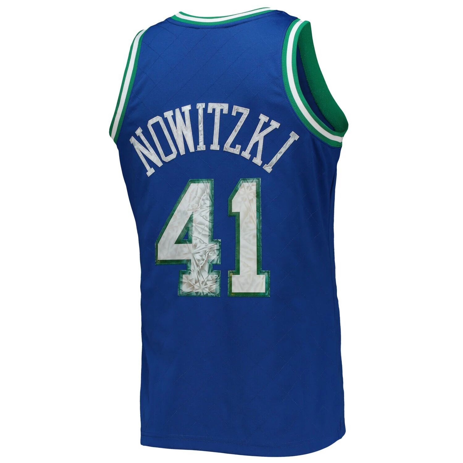 

Мужская майка Mitchell & Ness Dirk Nowitzki Blue Dallas Mavericks 1998-99 Hardwood Classics в честь 75-летия Diamond Swingman