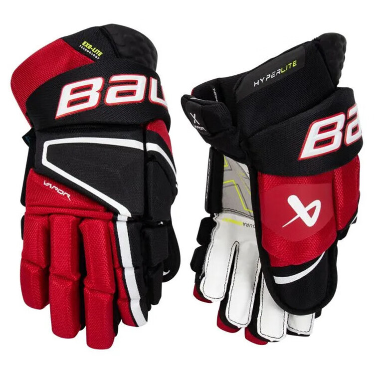 

BAUER Новая модель HYPERLITE хоккейные перчатки, молодежные и взрослые, элитные для соревнований, черно-красные