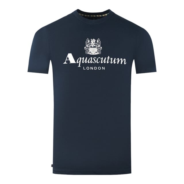 

Футболка морского цвета с логотипом бренда London Aldis Aquascutum, синий