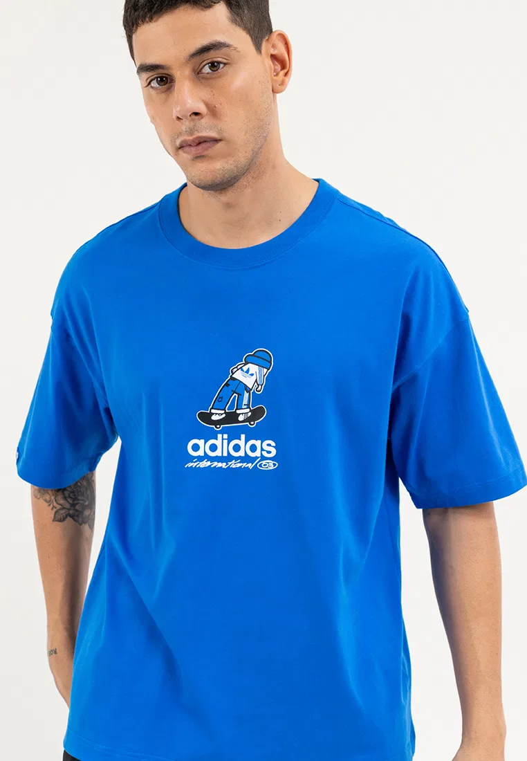 Футболка с коротким рукавом, городской стиль, City Skate Adidas, синий — фото 4