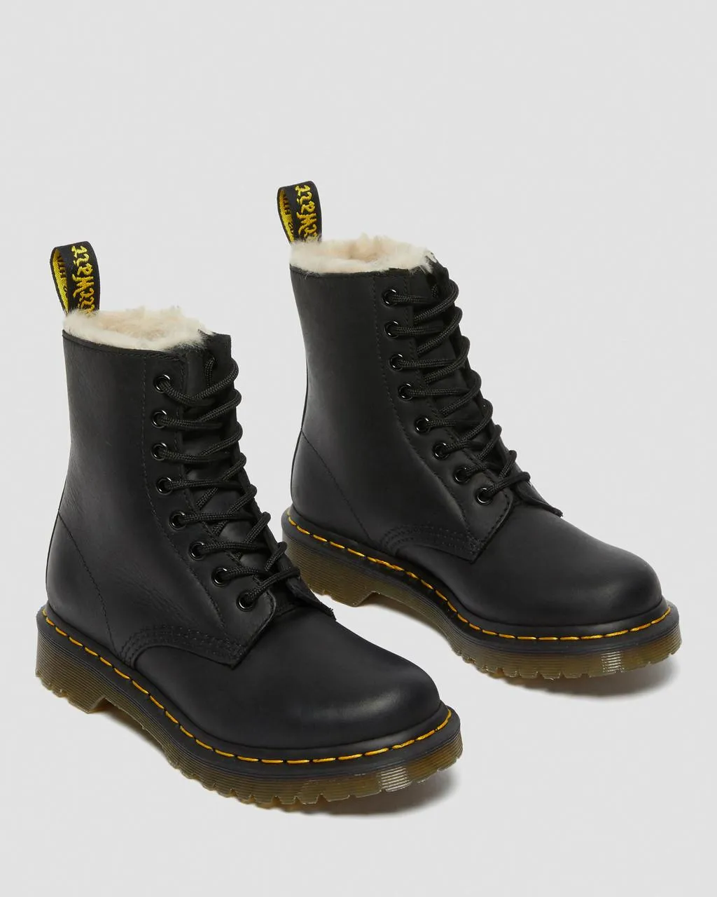 Ботинки Dr. Martens 1460 Faux Fur Lined Lace Up, черный — фото 3