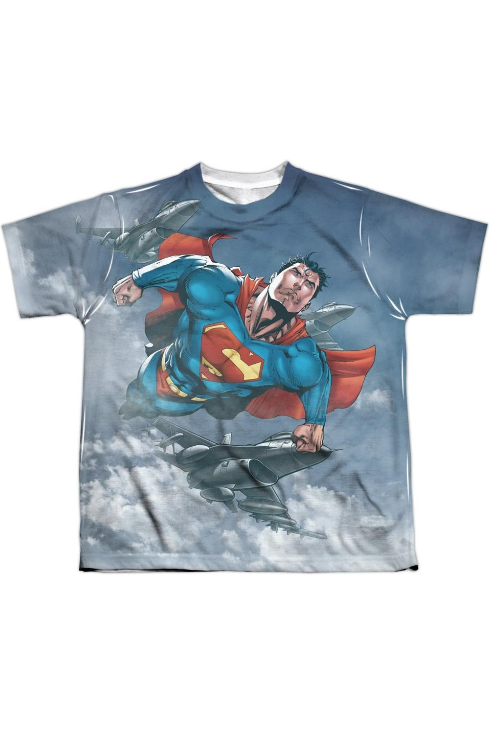 

Футболка с коротким рукавом для детей "Супермен в небе" Gildan, белый