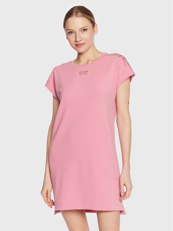 

Платье на каждый день свободного кроя Ea7 Emporio Armani, розовый