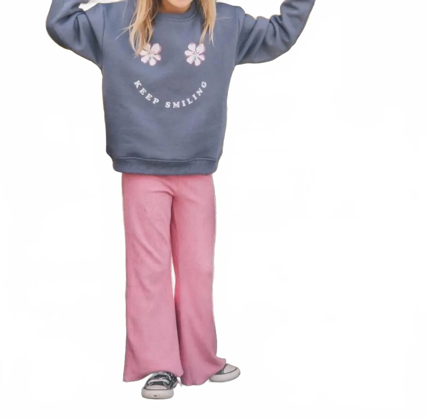 Feather 4 arrow Girls Meadow Bell Bottom In Misty Mauve
