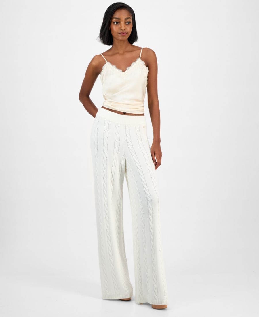 

Женские брюки-свитер Gemma крупной вязки GUESS, Cream White