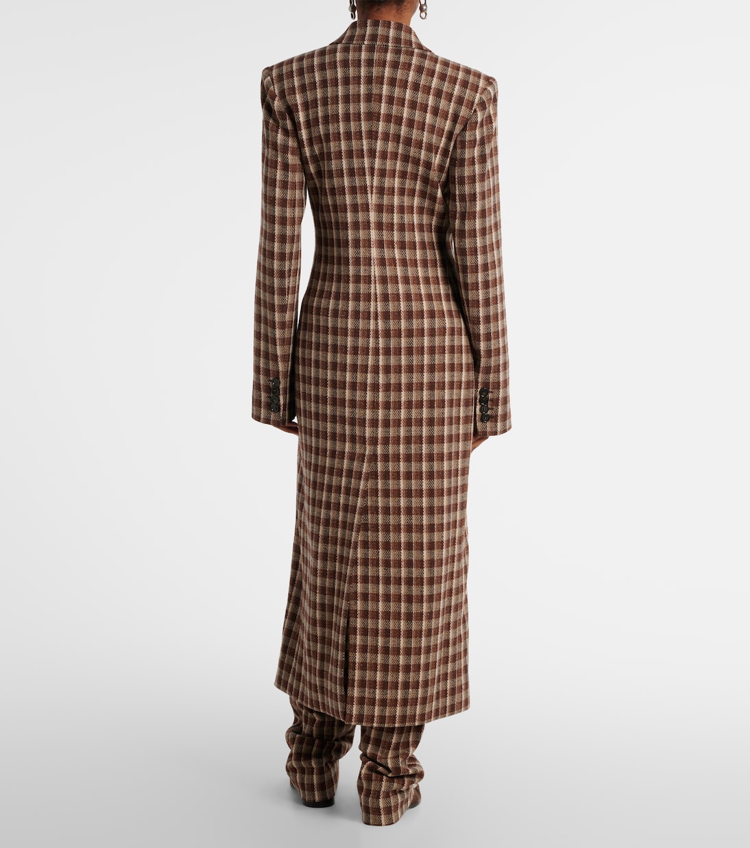 Однобортное пальто Acne Studios, Beige/Brown — фото 3