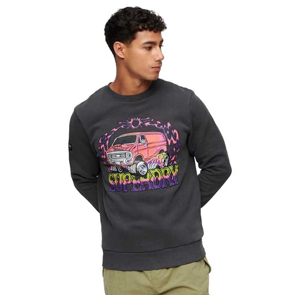 

Толстовка Superdry Motor Retro Graphic, серый