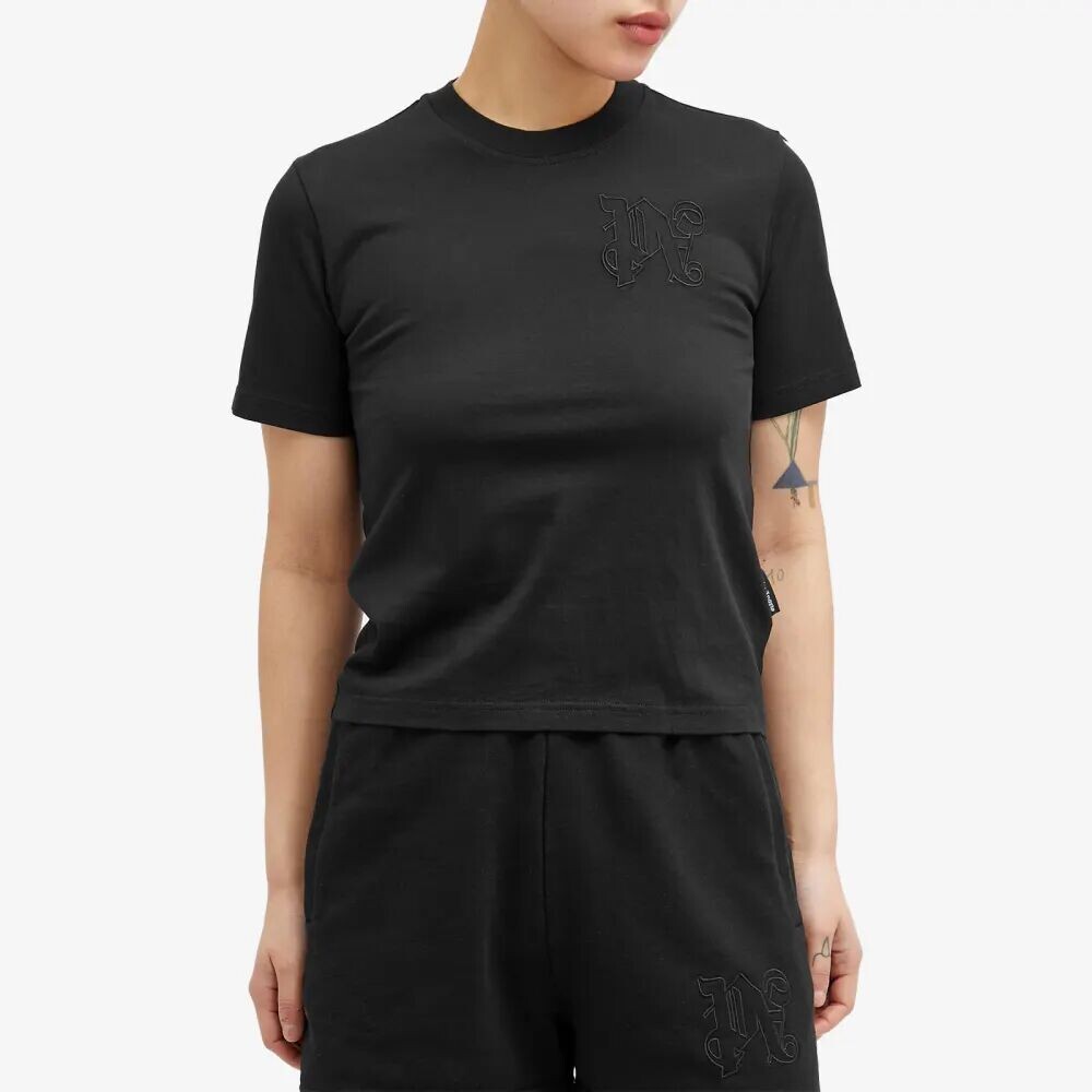 

Palm Angels Футболка приталенного кроя с монограммой, черный