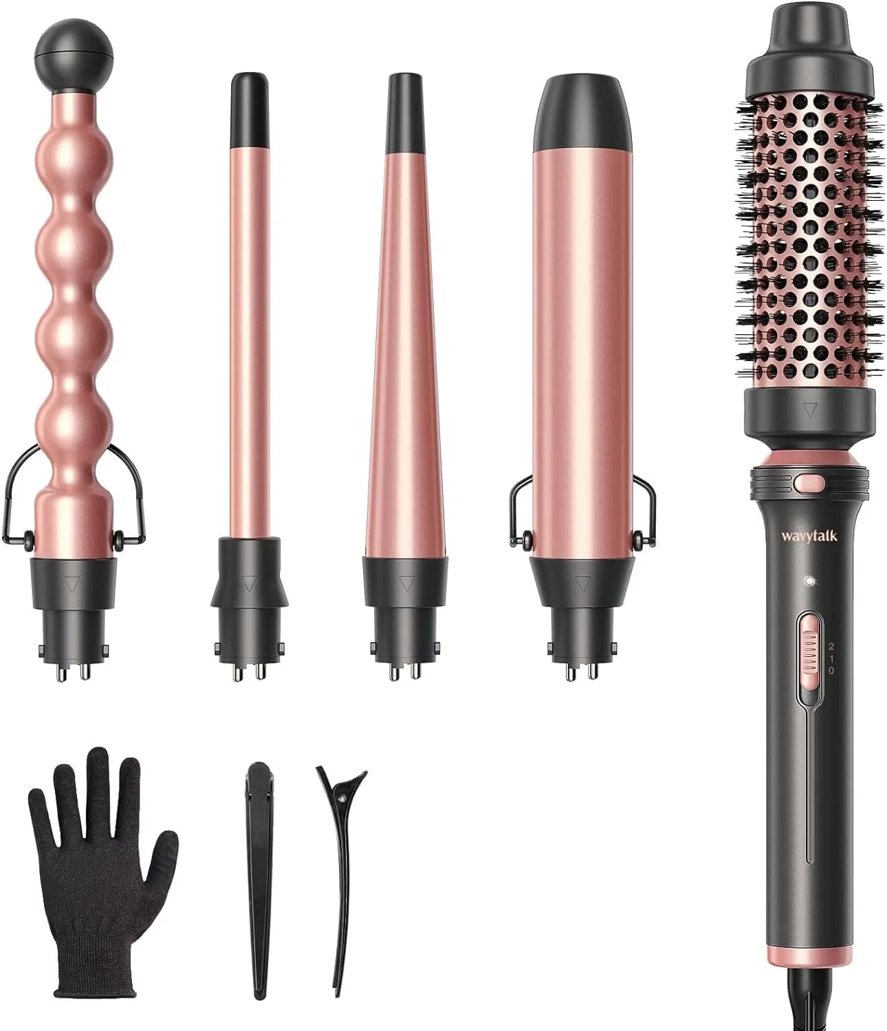 Набор для укладки волос Wavytalk Multi Curl 5-в-1 с термощеткой Wavytalk, Pink