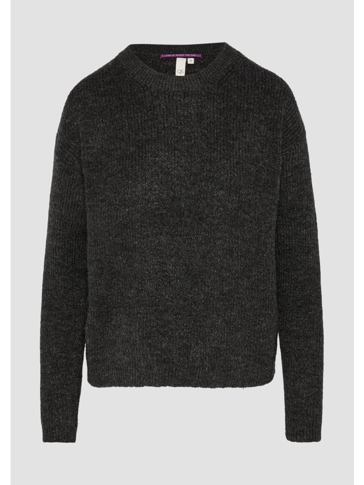 

Вязаный свитер цвета 98W0_темно-серый QS