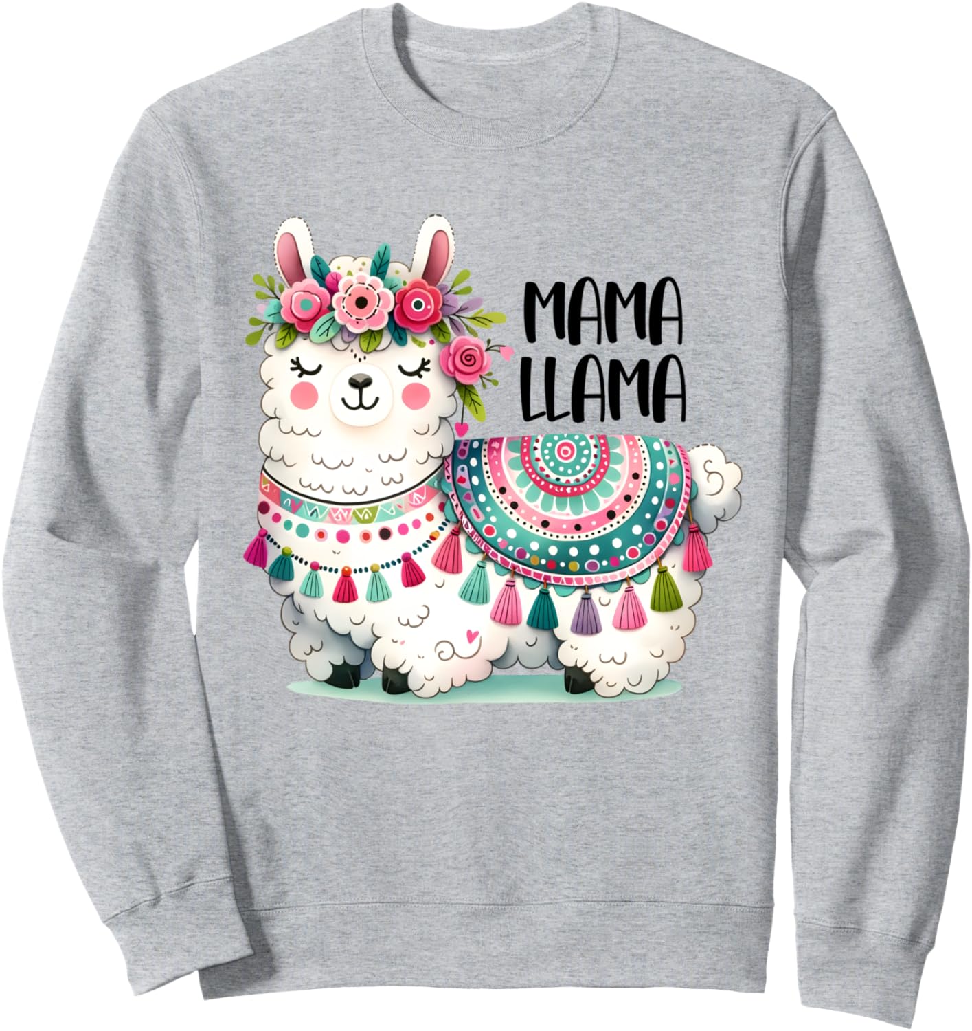 

Милая толстовка с изображением мамы-альпаки, ламы и цветка ко Дню матери Funny Mom Mother'S Day Alpaca Llama Tees, серый