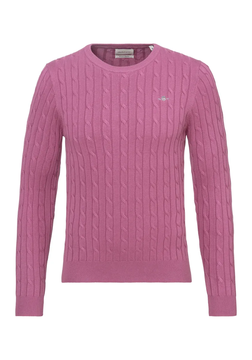 

Джантовый вязаный свитер "STRETCH COTTON CABLE C-NECK" с вышитым логотипом на груди Gant, цвет Dark Lavendel