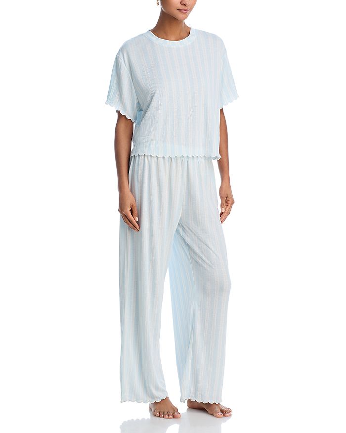 

Пижамный комплект из футболки и брюк AQUA Butter Knit, синий