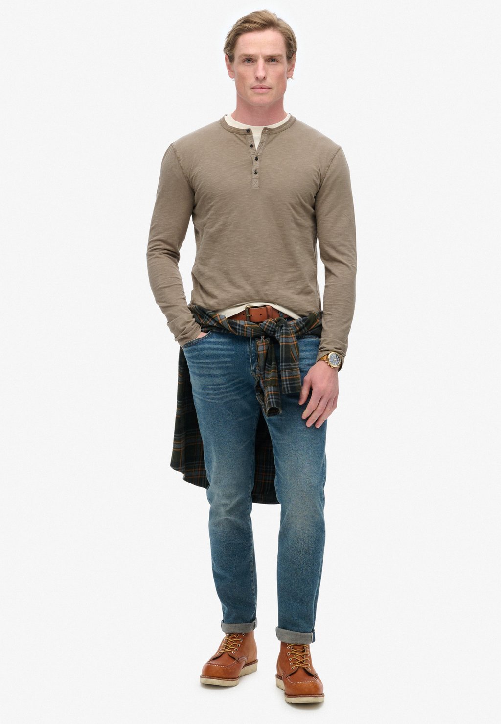 

Топ с длинными рукавами Superdry, коричневый
