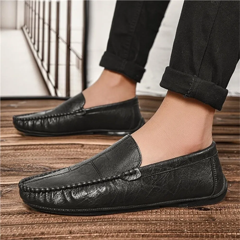 Лоферы кожаные, Solid Color, без бренда, Driving Shoes, черный DHFIRUFSHLO — фото 3