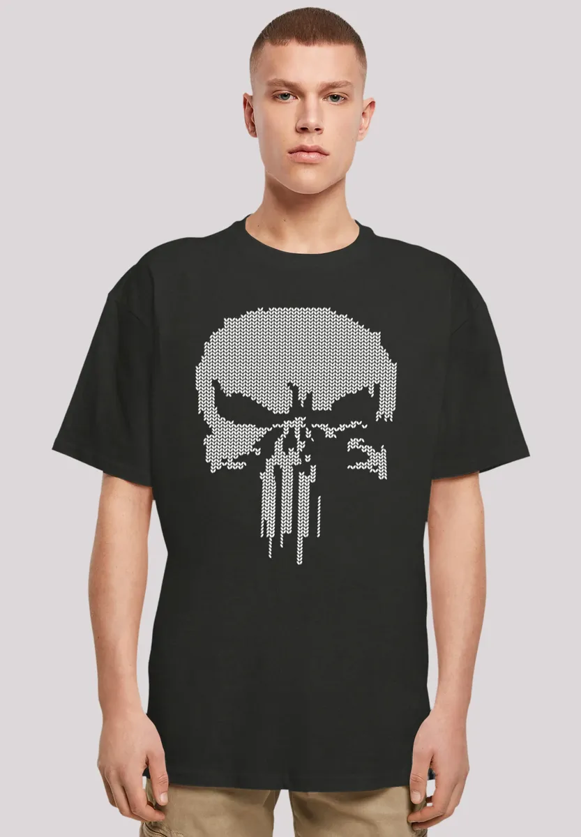 

F4NT4STIC Футболка "Marvel Punisher Fake Knit", премиум качество, черный