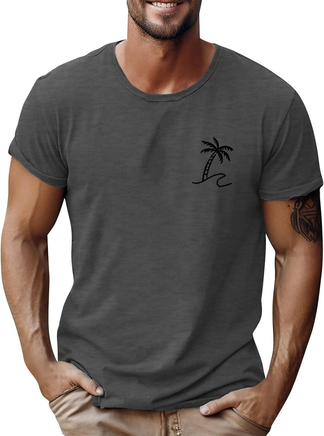 

Ymosrh мужская футболка с принтом, короткий рукав, летняя, с пальмами, S-5XL
