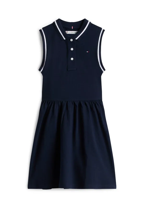 Адаптируемое повседневное платье-поло из пике без рукавов Tommy Hilfiger, Dark Night Navy