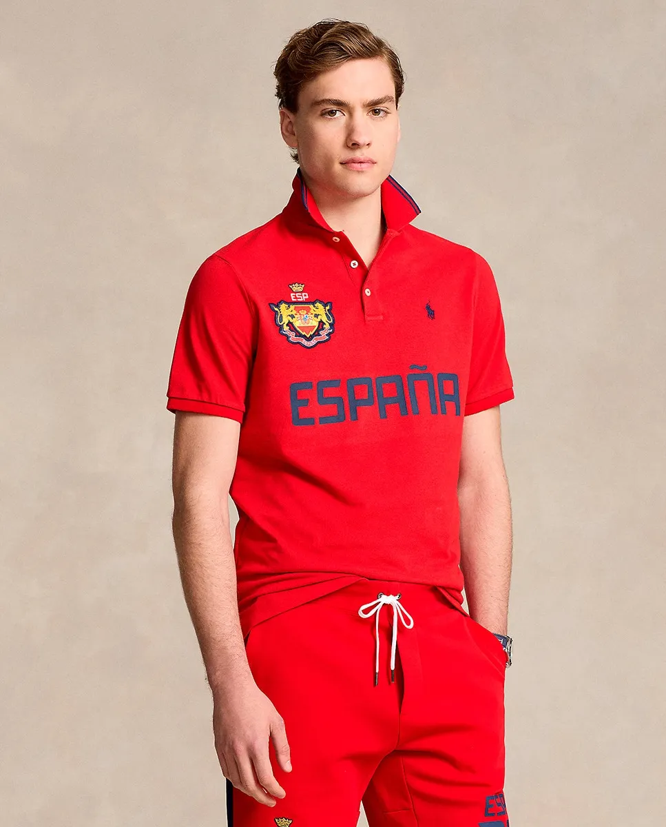 

Мужская рубашка поло из хлопка классического кроя Polo Ralph Lauren, цвет Rojo Cereza