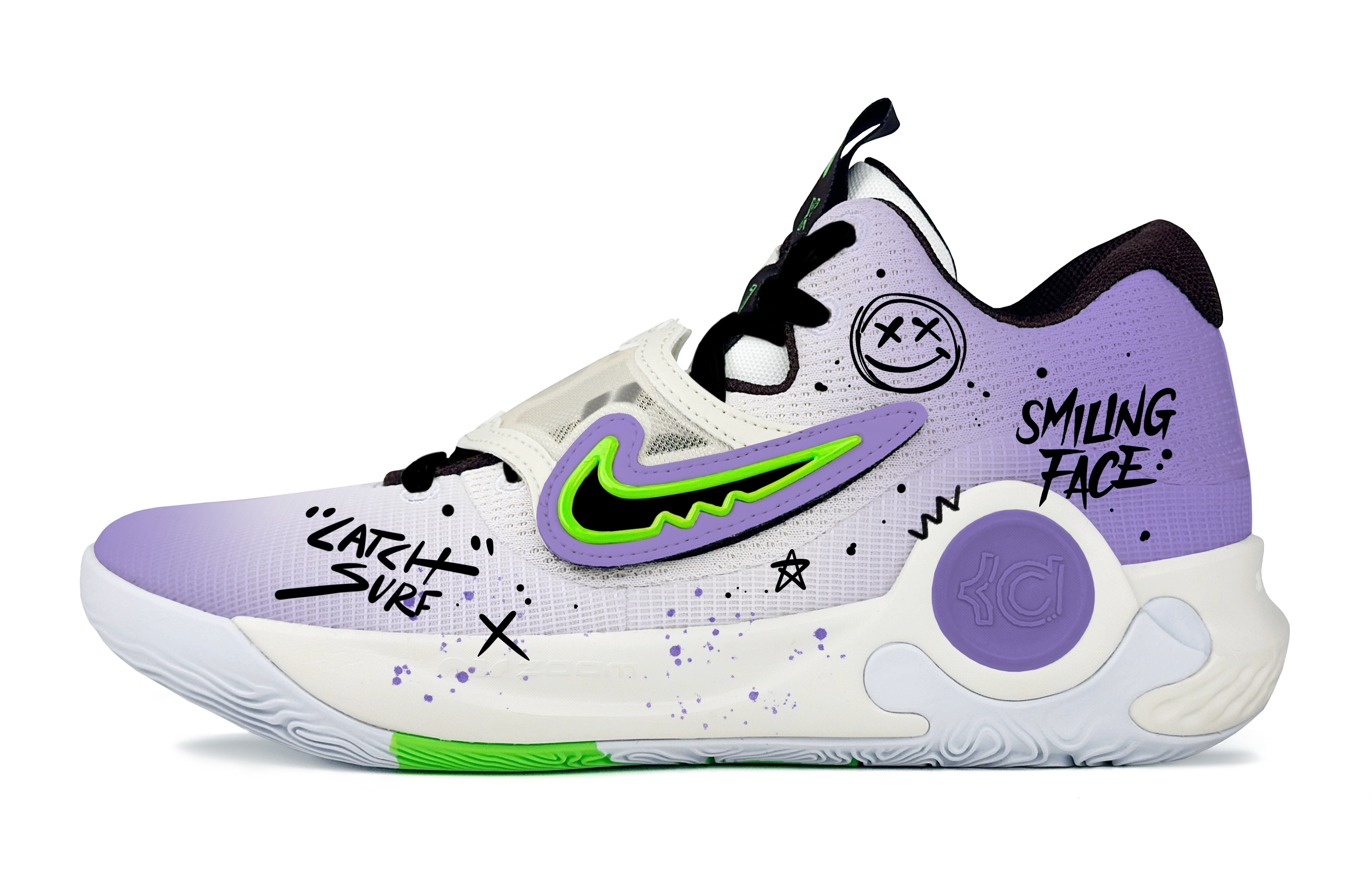 

Nike Баскетбольные кроссовки KD Trey 5 X мужские низкие, цвет фиолетовый/черный/белый