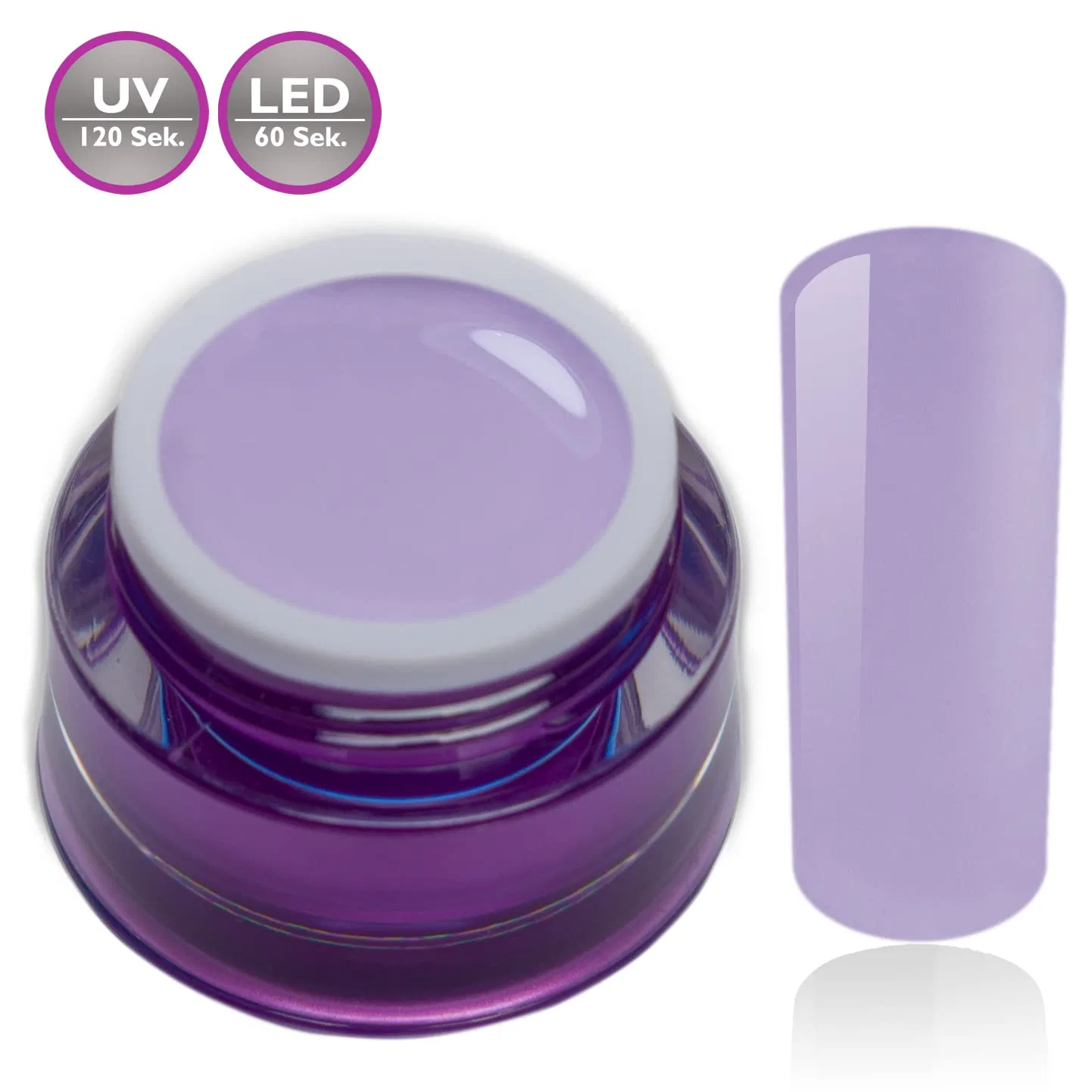 Набор цветных УФ/LED-гелей «Lilac Purple Pastel Leila» с блестками от RM Beautynails, 2 шт. Rm Beautynails — фото 2